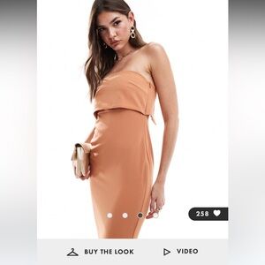 Terra Cotta Floor Length Bandeau Gown